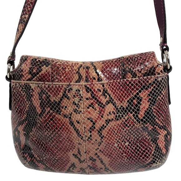 COACH Soho Purple/Pink Python Snakeskin Leather Mini Flap Crossbody F45648 - Picture 7 of 16